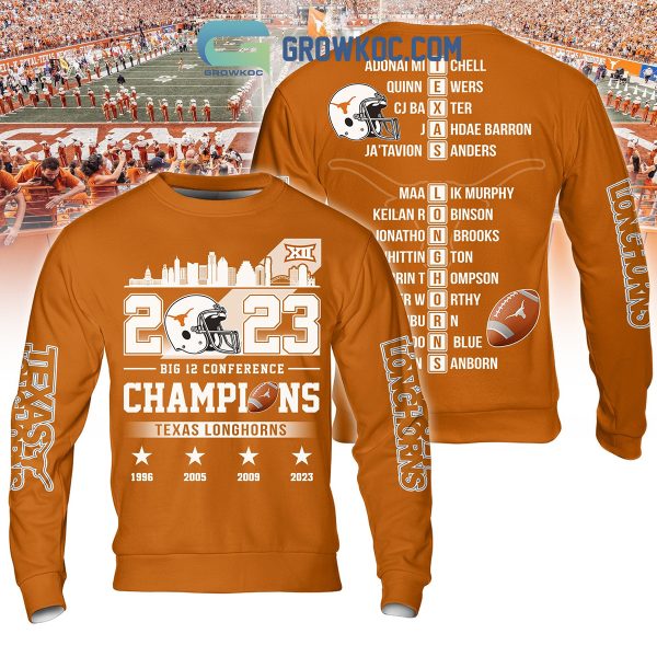 2023 Texas Longhorns Big 12 City Horizon Orange Design Hoodie Shirts