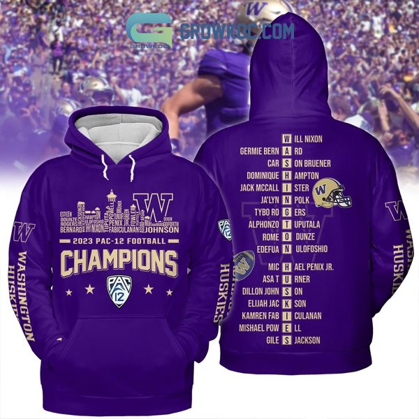 2023 Washington Huskies Pac 12 City Horizon Purple Design Hoodie Shirts