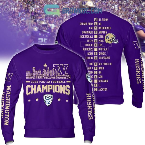 2023 Washington Huskies Pac 12 City Horizon Purple Design Hoodie Shirts