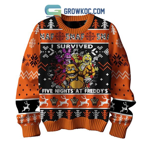 5NAF I Survived Five Nights At Freddy’s Christmas Ugly Sweater