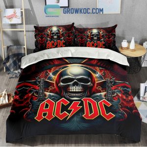 ACDC Rock And Roll Skull Fire Bedding Set