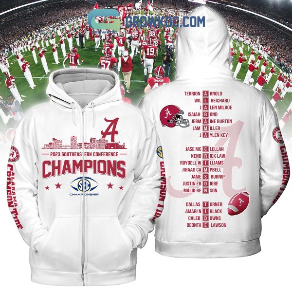 Alabama Crimson Tide 2023 SEC Championship City Horizon Hoodie Shirts White Version