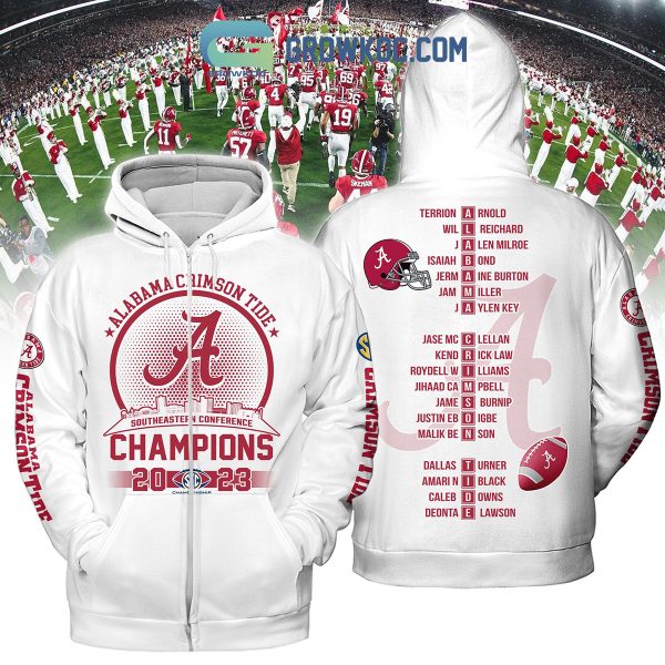 Alabama Crimson Tide 2023 Southeastern Conference Champions Hoodie Shirts White Version