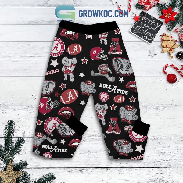 Alabama Crimson Tide Alabama Kind Of Girl Christmas Fleece Pajamas Set Long Sleeve