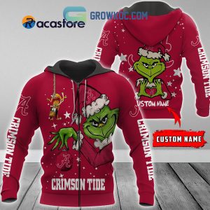 Alabama Crimson Tide Grinch Christmas Personalized NCAA Hoodie Shirts