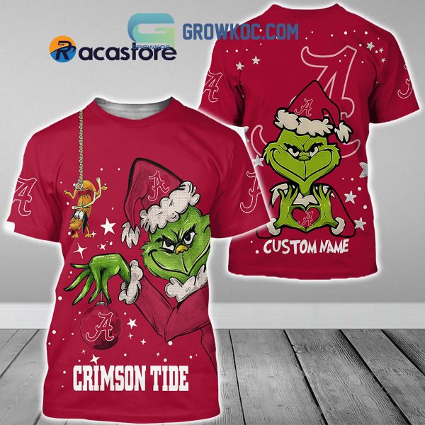 Alabama Crimson Tide Grinch Christmas Personalized NCAA Hoodie Shirts