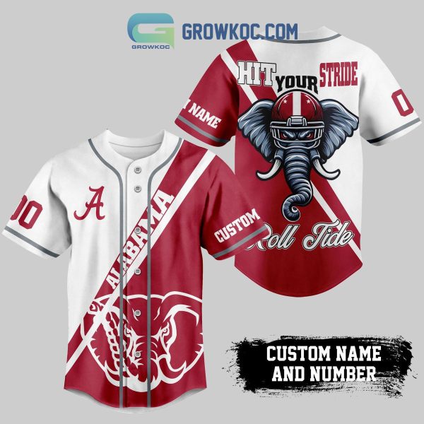 Alabama Crimson Tide Hit Your Stride Roll Tide Personalized Baseball Jersey