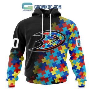 Anaheim Ducks Puzzle Design Autism Awareness Personalized Hoodie Shirts