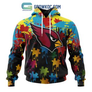 Arizona Cardinals Personalized Autism Awareness Puzzle Painting Hoodie Shirts