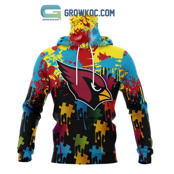 Arizona Cardinals Personalized Autism Awareness Puzzle Painting Hoodie Shirts