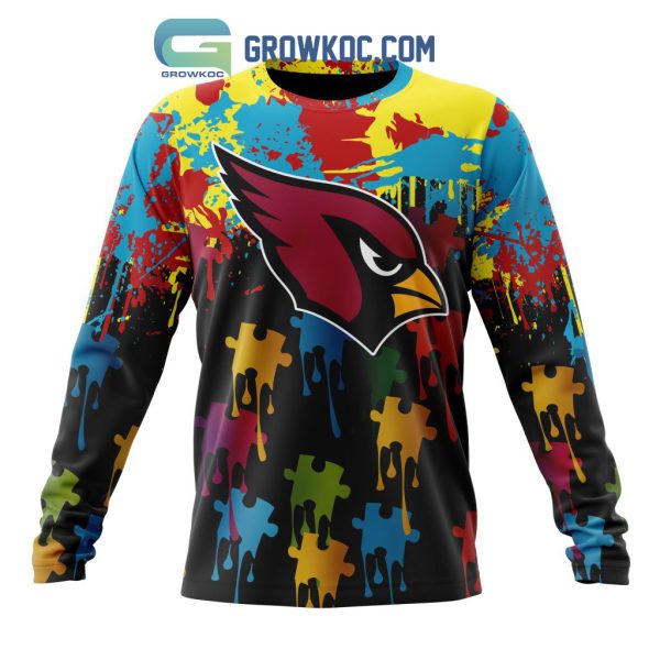 Arizona Cardinals Personalized Autism Awareness Puzzle Painting Hoodie Shirts