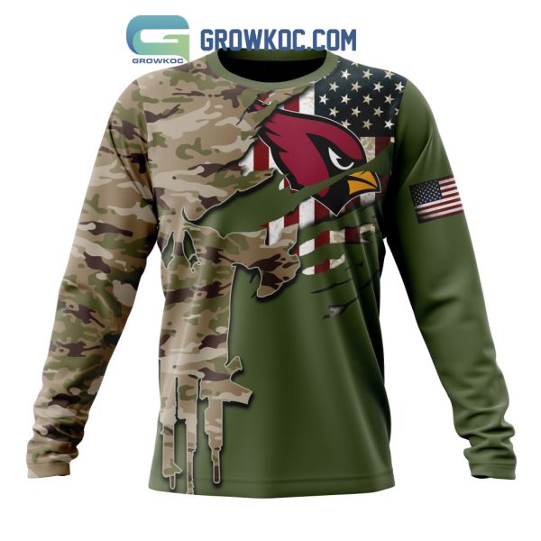 Arizona Cardinals Personalized Veterans Camo Hoodie Shirt