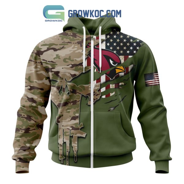 Arizona Cardinals Personalized Veterans Camo Hoodie Shirt