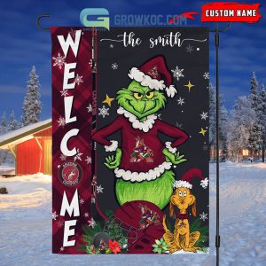 Arizona Coyotes Grinch Christmas Personalized House Garden Flag Canvas