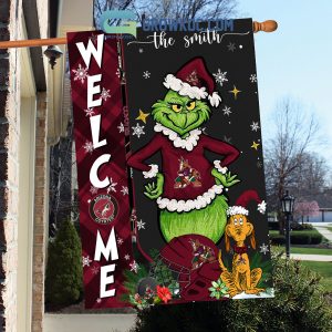 Arizona Coyotes Grinch Christmas Personalized House Garden Flag Canvas