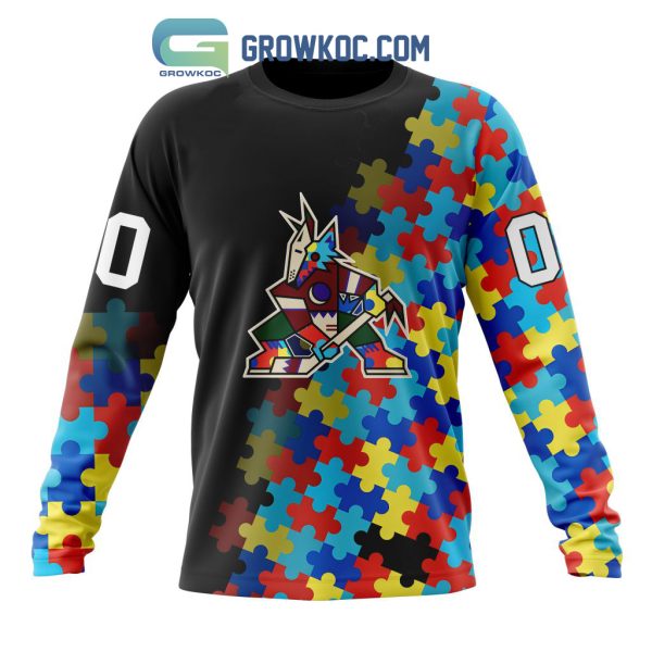Arizona Coyotes Puzzle Design Autism Awareness Personalized Hoodie Shirts
