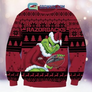 Arkansas Razorbacks Grinch NCAA Christmas Ugly Sweater