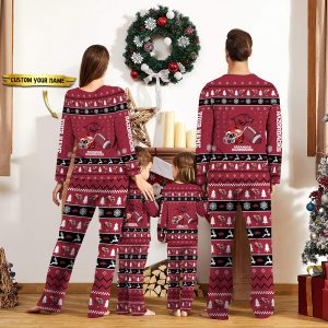 Arkansas Razorbacks NCAA Team Christmas Personalized Long Sleeve Pajamas Set
