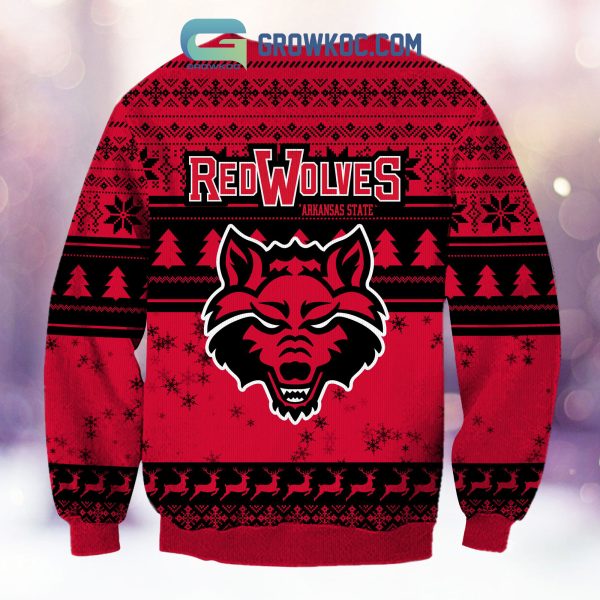 Arkansas State Red Wolves Grinch NCAA Christmas Ugly Sweater