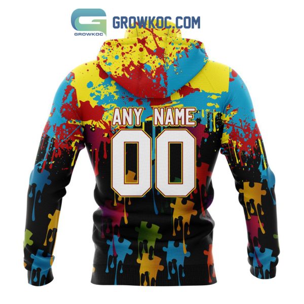 Atlanta Falcons Personalized Autism Awareness Puzzle Painting Hoodie Shirts