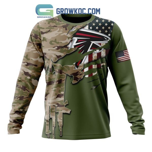 Atlanta Falcons Personalized Veterans Camo Hoodie Shirt