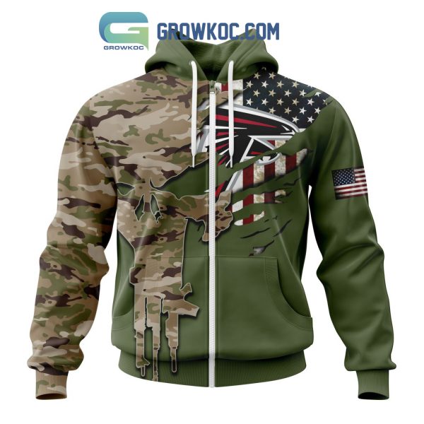 Atlanta Falcons Personalized Veterans Camo Hoodie Shirt