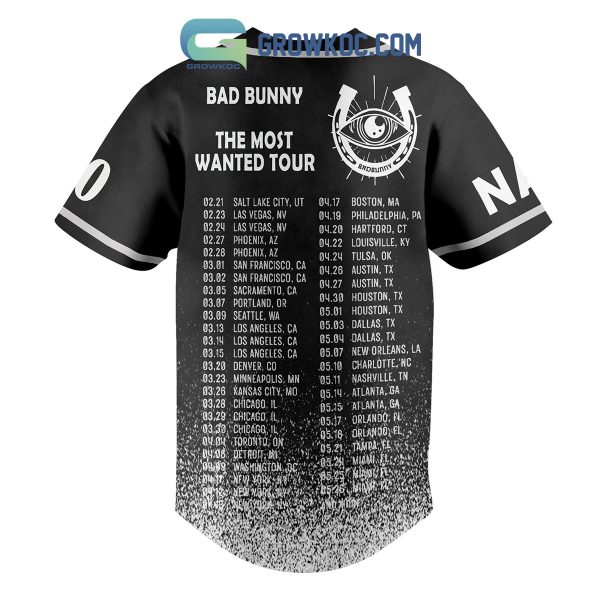 Bad Bunny The Most Wanted Tour Personalized Baseball Jersey