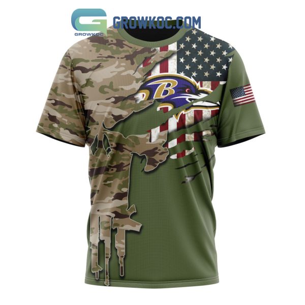 Baltimore Ravens Personalized Veterans Camo Hoodie Shirt