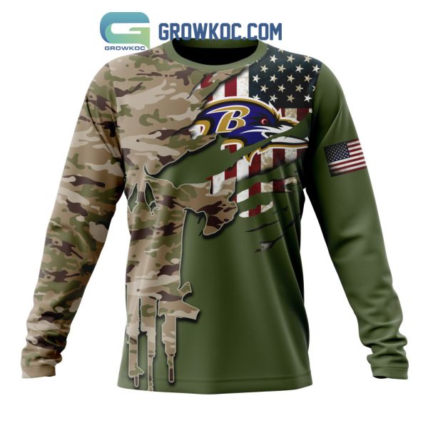 Baltimore Ravens Personalized Veterans Camo Hoodie Shirt