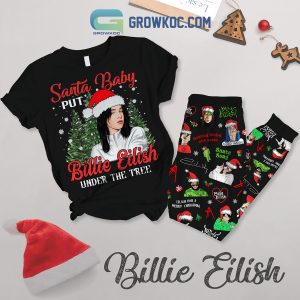 Billie Eilish Under The Tree Christmas Fleece Pajamas Set