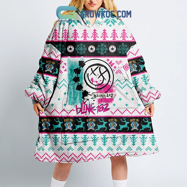 Blink 182 Pop Punk Happy Holiday Christmas Oodie Hoodie Blanket