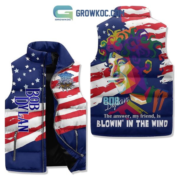 Bob Dylan Blowin’ In The Wind Sleeveless Puffer Jacket