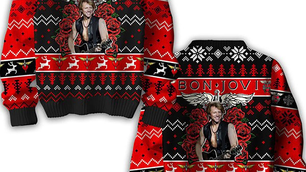 Bon jovi ugly 2025 christmas sweater