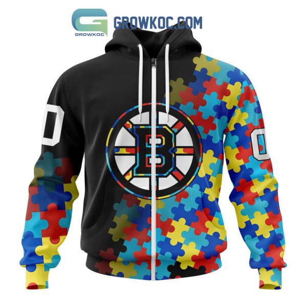 Boston Bruins Puzzle Design Autism Awareness Personalized Hoodie Shirts