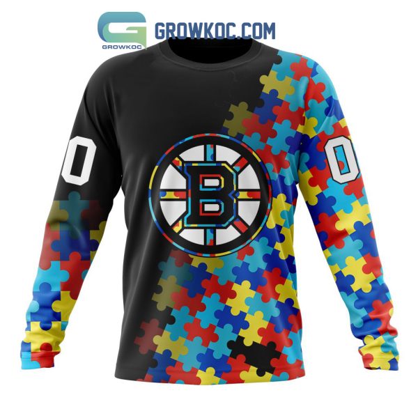 Boston Bruins Puzzle Design Autism Awareness Personalized Hoodie Shirts