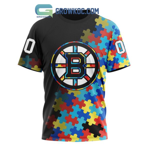 Boston Bruins Puzzle Design Autism Awareness Personalized Hoodie Shirts