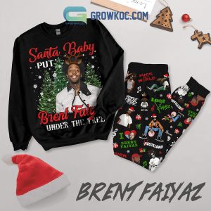 Brent Faiyaz Under The Tree Christmas Fleece Pajamas Set Long Sleeve