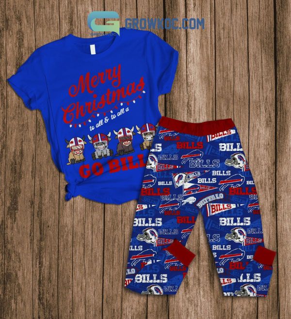 Buffalo Bills Go Bills Merry Christmas Fleece Pajamas Set
