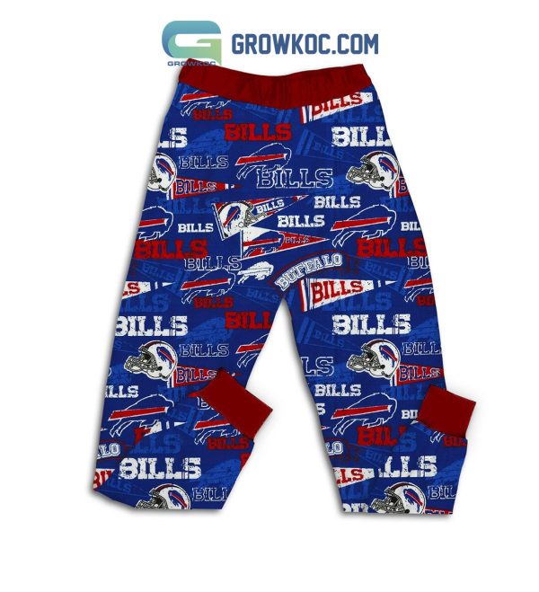 Buffalo Bills Go Bills Merry Christmas Fleece Pajamas Set