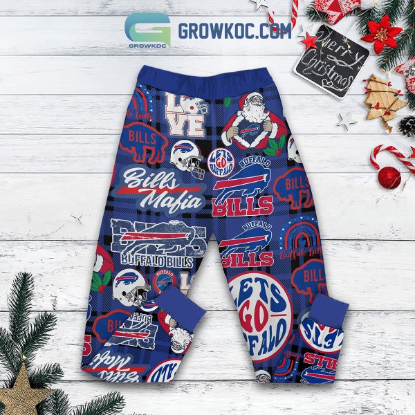 Buffalo Bills Grinch They Hate Us Christmas Fleece Pajamas Set Long Sleeve