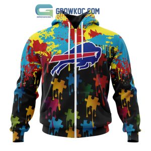 Buffalo Bills Personalized Autism Awareness Puzzle Painting Hoodie Shirts