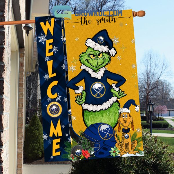 Buffalo Sabres Grinch Christmas Personalized House Garden Flag Canvas