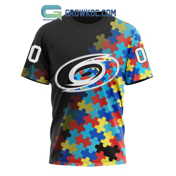 Carolina Hurricanes Puzzle Design Autism Awareness Personalized Hoodie Shirts