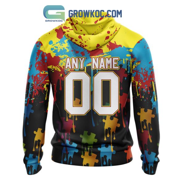 Carolina Panthers Personalized Autism Awareness Puzzle Painting Hoodie Shirts