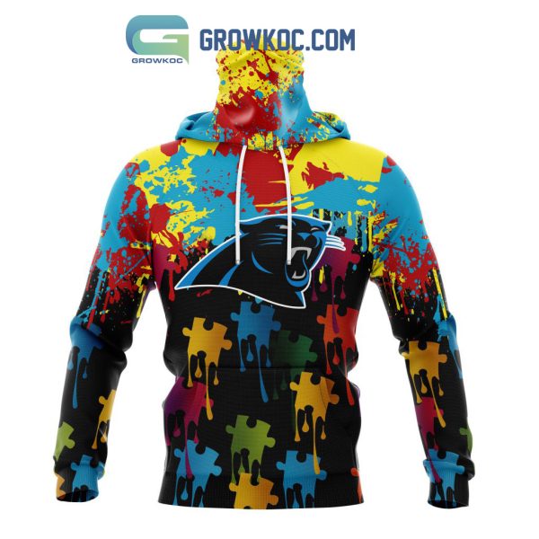 Carolina Panthers Personalized Autism Awareness Puzzle Painting Hoodie Shirts