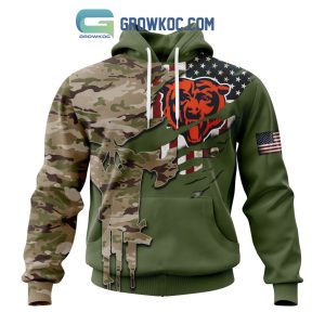 Chicago Bears Personalized Veterans Camo Hoodie Shirt