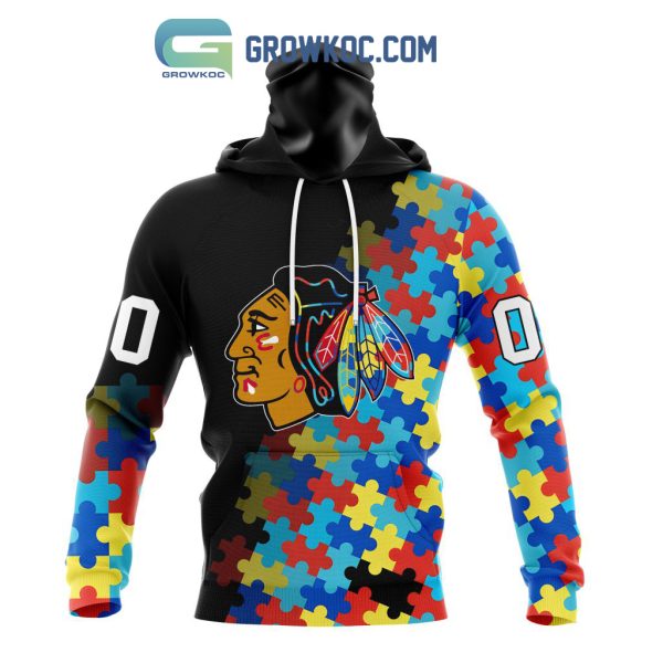 Chicago Blackhawks Puzzle Design Autism Awareness Personalized Hoodie Shirts