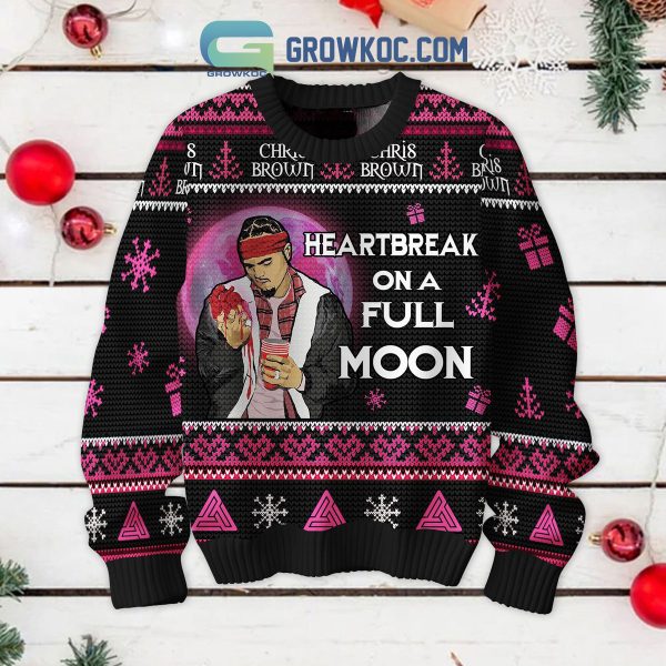 Chris Brown Heartbreak On The Full Moon Christmas Ugly Sweater
