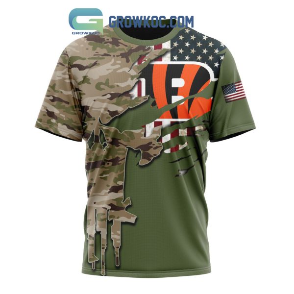 Cincinnati Bengals Personalized Veterans Camo Hoodie Shirt