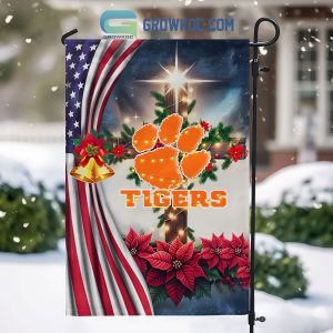 Clemson Tigers NCAA Jesus Christmas House Garden Flags
